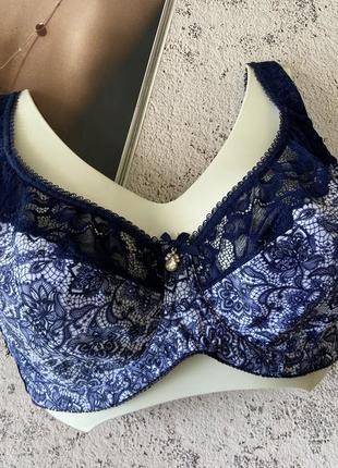 Темно синий бюстгальтер для груди большого размера, лифчик без поролона на 5 размер