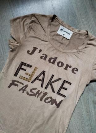 Футболка жіноча замш бежева рs-m