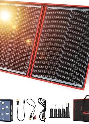 Dokio 110w 18v монокристалічна портативна складана сонячна панель + сонячний контролл