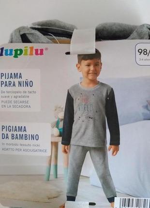 Піжама велюрова grey на хлопчика lupilu