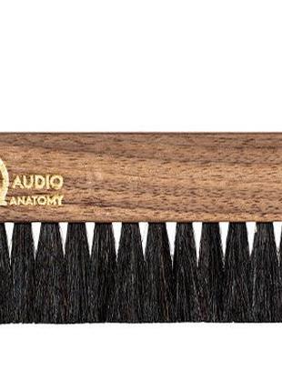 Антистатична щітка audio anatomy walnut wood brush with antistatic goat and nylon fiber - deluxe dry & wet cleaning