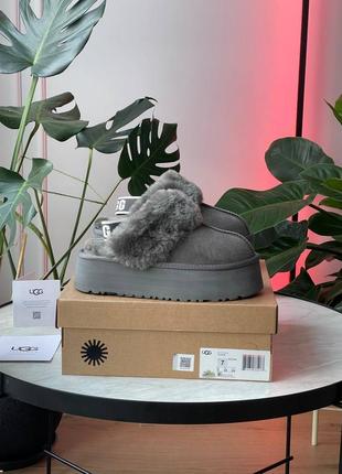 Угги угг уггі ugg funkette slipper platform grey