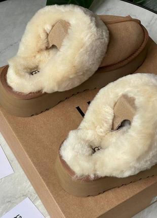 Угги угг уггі ugg disquette platform slippers chestnut5 фото