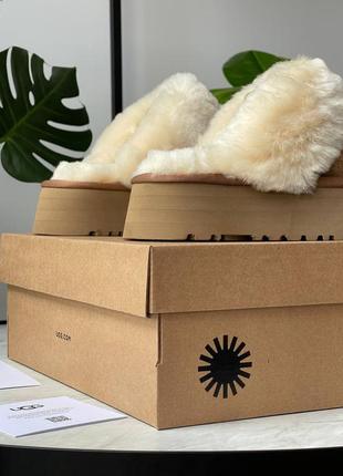 Угги угг уггі ugg disquette platform slippers chestnut7 фото