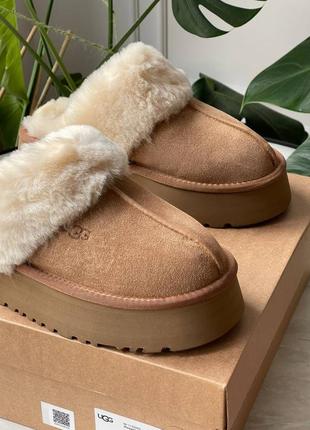 Угги угг уггі ugg disquette platform slippers chestnut3 фото