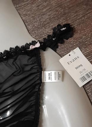 Новые откровенные🔥 полупрозрачные трусики бикини стринги р.26/28 от evans