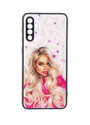 Чехол prisma для телефона glass case samsung galaxy a30s/a50/a50s pink / a505 бампер рисунок girl barbie