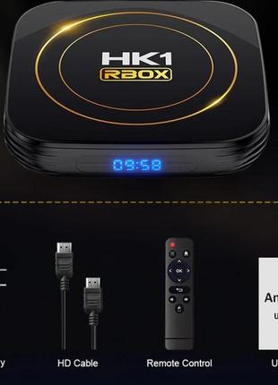 Smart tv  hk1rbox, android 12.0, смарт тв приставка  4gb/32gb медиаплеер, iptv allwinner h6182 фото