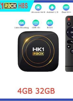 Smart tv  hk1rbox, android 12.0, смарт тв приставка  4gb/32gb медиаплеер, iptv allwinner h6187 фото
