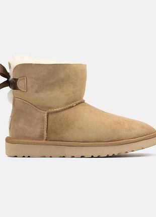 Угги угги натуральные замшевые mini bailey bow ii ginder