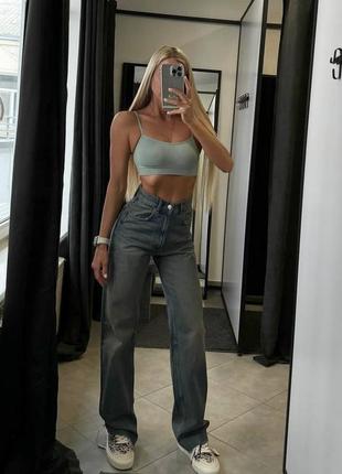 Zara прямые джинсы