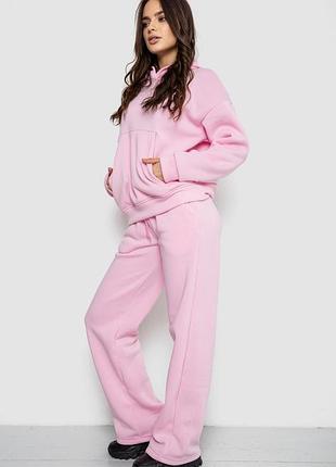 Спортивный костюм женский на флисе, цвет розовый
