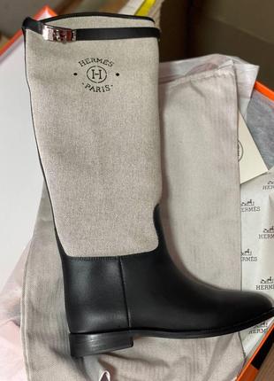 Кожаные сапоги в стиле hermes сапоги кожа эрме