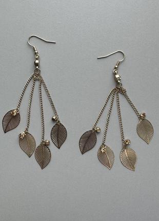 Винтажные серьги с листочками, винтаж, american vintage