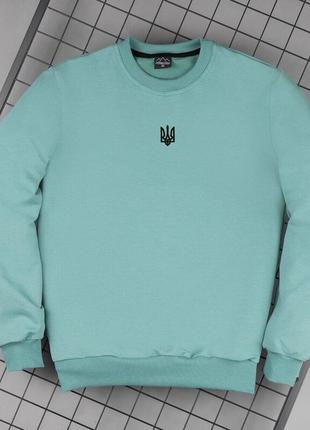 Зеленый свитшот pobedov хлопковый с гербом (вышивка)