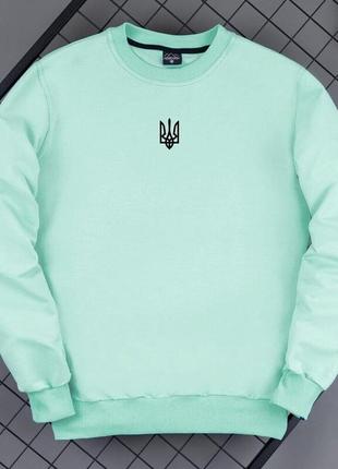 Патріотичний світшот від бренду pobedov м'ятного кольору