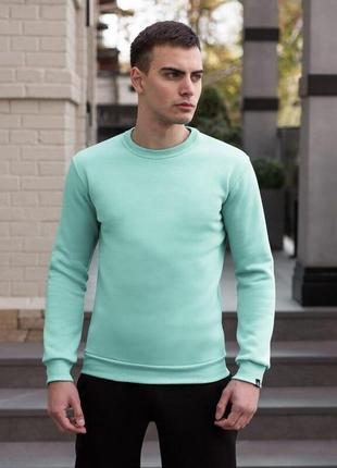 Світшот на флісі pobedov "007" світло-ментолового кольору