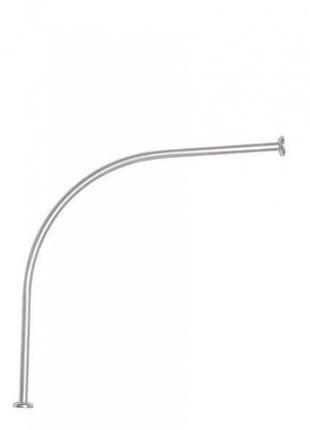 Карниз угловой для ванной и душевой дуговой хром из 2 труб 120х120 см