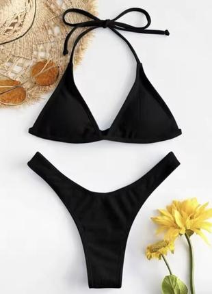Купальник купальный костюм высокая талия черный купальник женский купальник