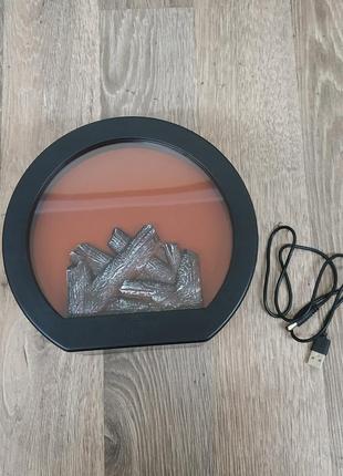 Led декоративный светильник камин с эффектом живого огня usb