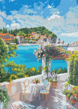 Картина "сніданок біля моря" ©ira volkova ідейка kho2834 40х50 см
