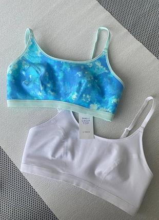 Кроп топы marks&spencer для подростков серия "first bras" с регулируемыми бретелями 2 шт набор