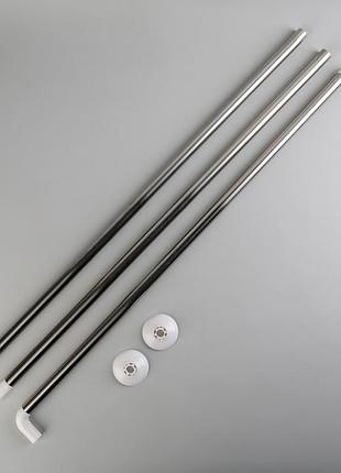 Карниз для ванної та душу кутовий із 3 труб х 90 см метал