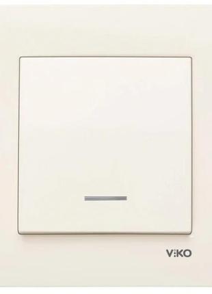 Выключатель 1 клавишный с подсветкой viko karre крем