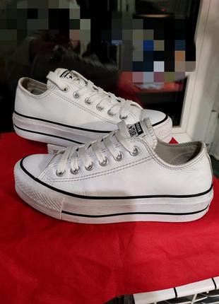 Кожаные,,converse" 37-38(24см), конверсы.