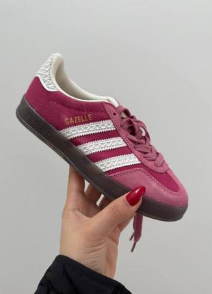 Adidas gazelle pink кросівки натуральна замша рожеві