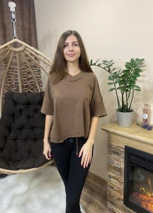 Футболка кофта нова коричнева