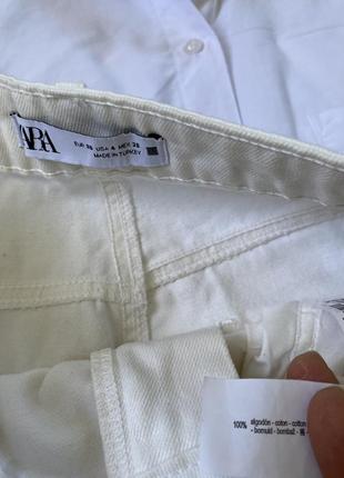 Актуальные белые коттоновые штаны /джинсы слоучи ,zara,p.66 фото