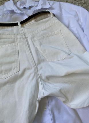 Актуальные белые коттоновые штаны /джинсы слоучи ,zara,p.64 фото