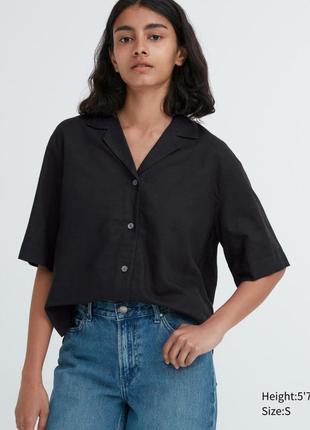 Женская льняная рубашка uniqlo