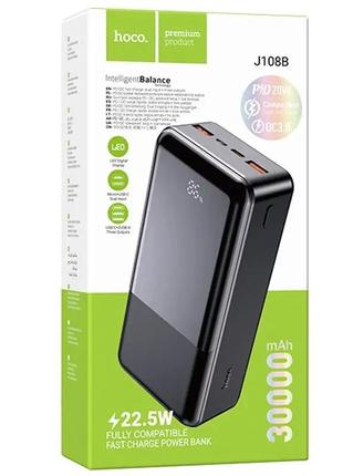 Power bank hoco j108b universe 22.5w 30000mah usbхtype-c портативний акумулятор повербанк з цифровим дисплеєм