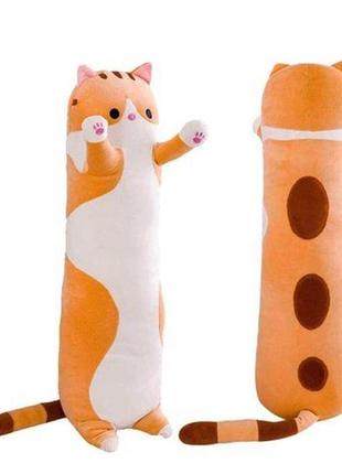 Мягкая игрушка-обнимашка "кот батон", 45 см (оранжевый)