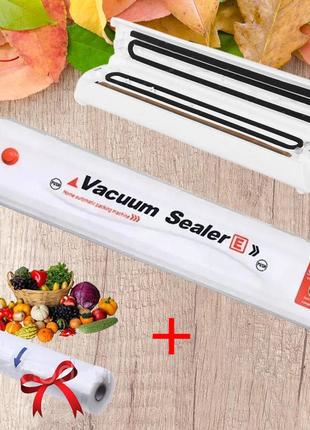 Вакуумный упаковщик ручной для продуктов vacuum sealer + подарок рулон пакетов 25*500 см