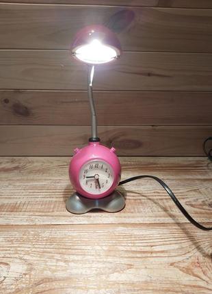 Настільна лампа з годинником