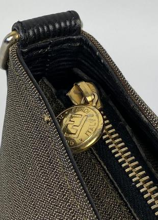 Вінтажна сумка fendi roma vintage оригінал шкіряна з довгою ручкою через плече5 фото