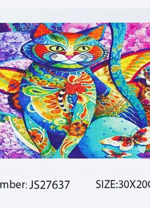 Алмазна мозаїка js 27637 (50) "tk group", 20х30 см, "казковий кіт", в коробці