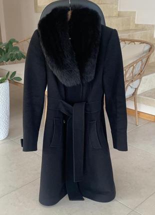 Зимнее пальто италия мех шерсть, крутое качество, как zara