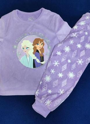 Пижама теплая велюровая холодное сердце, 92р.,1.5-2 года,primark,на девушку