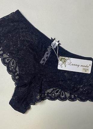Жіночі труси бразиліана lanny mode (лані моде) мереживні, середня посадка