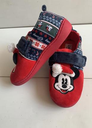 Капці disney р.34 uk 2 тапочки велюрові новорічні міккі 2