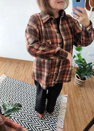 Теплая рубашка в клетку