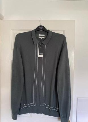 Свитер поло autograph m&amp;s шелк+вискоза+лиоцелл большого размера джемпер кардиган кофта