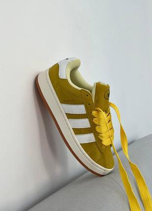 Кроссовки adidas campus 00's yellow white10 фото