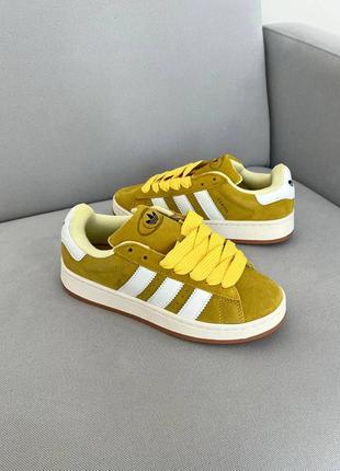 Кроссовки adidas campus 00's yellow white1 фото