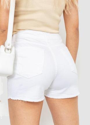 Джинсові шорти жіночі, колір білий,3 фото