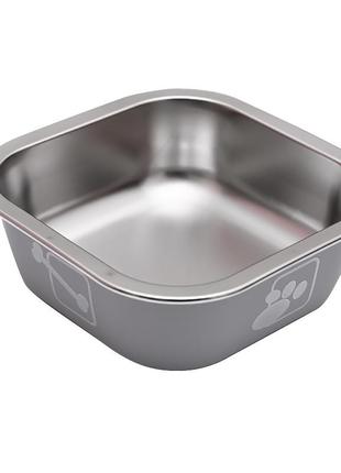 Топ!  миска для собак котів taotaopets 1910002 металева gray 160 мм